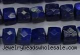 CNG7489 15.5 inches 8*8mm faceted nuggets lapis lazuli beads