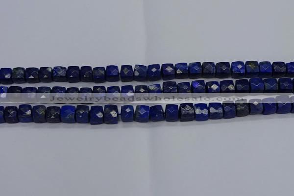 CNG7489 15.5 inches 8*8mm faceted nuggets lapis lazuli beads