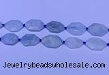 CNG7511 15.5 inches 25*35mm - 30*40mm faceted freeform aquamarine beads