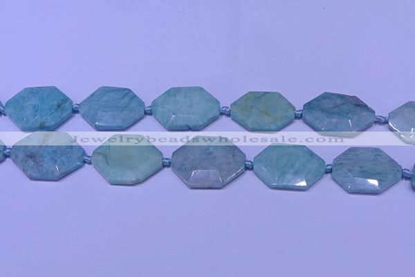 CNG7512 15.5 inches 25*35mm - 30*40mm faceted freeform amazonite beads