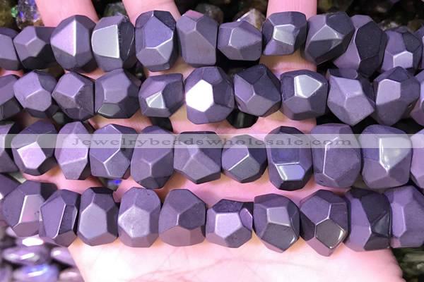 CNG7585 15.5 inches 12*16mm - 13*18mm faceted nuggets hematite beads