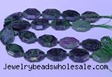 CNG7626 20*30mm - 22*32mm faceted freeform ruby zoisite beads