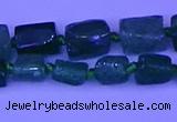 CNG7643 15.5 inches 5*7mm - 8*10mm nuggets green strawberry quartz beads