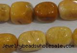 CNG765 15.5 inches 13*18mm nuggets yellow jade beads wholesale