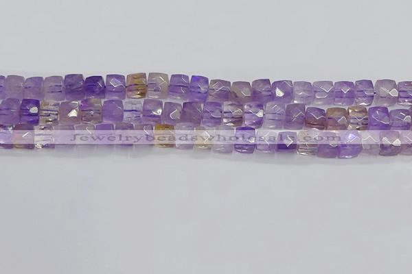 CNG7658 15.5 inches 8*8mm faceted nuggets ametrine beads