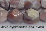 CNG7660 12*16mm - 13*18mm faceted nuggets pink botswana agate beads