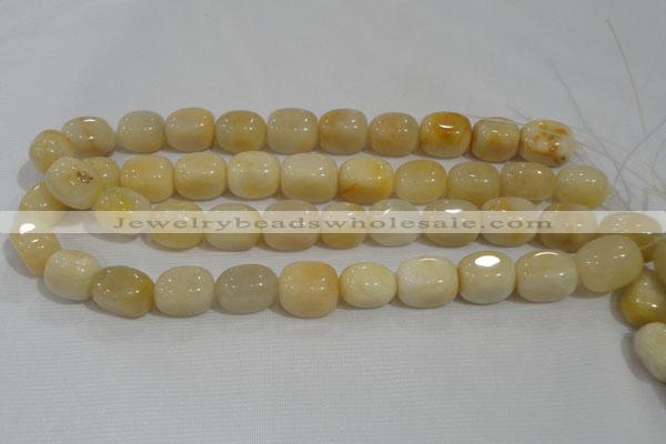 CNG767 15.5 inches 13*18mm nuggets yellow jade beads wholesale