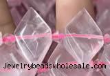 CNG7701 13*20mm - 15*25mm faceted freeform rose quartz beads