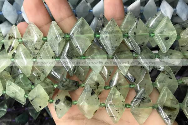 CNG7703 15.5 inches 13*20mm - 15*25mm faceted freeform prehnite beads