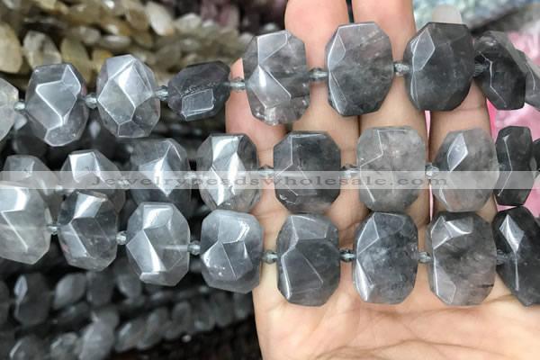 CNG7755 13*18mm - 15*25mm faceted freeform cloudy quartz beads