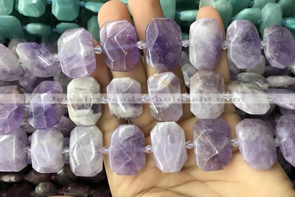 CNG7758 13*18mm - 15*25mm faceted freeform lavender amethyst beads