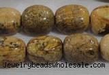 CNG776 15.5 inches 13*18mm nuggets picture jasper beads wholesale