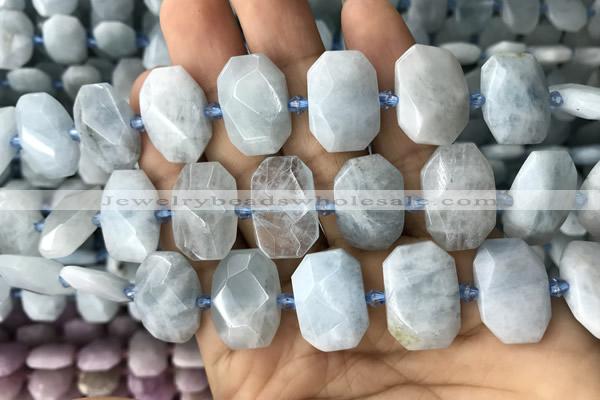 CNG7762 13*18mm - 15*25mm faceted freeform aquamarine beads