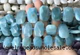 CNG7770 13*18mm - 15*25mm faceted freeform amazonite beads