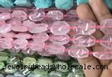 CNG7801 13*18mm - 18*25mm faceted freeform rose quartz beads