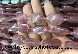 CNG7808 13*18mm - 18*25mm faceted freeform strawberry quartz beads