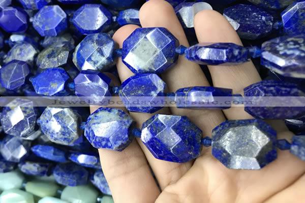 CNG7823 15.5 inches 13*18mm - 18*25mm faceted freeform lapis lazuli beads