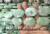 CNG7831 20*28mm - 25*35mm faceted freeform light prehnite beads