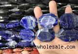 CNG7836 22*30mm - 28*35mm faceted freeform lapis lazuli beads