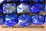 CNG7845 15.5 inches 6*8mm faceted nuggets lapis lazuli beads