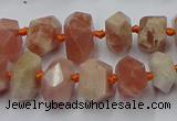 CNG7853 15.5 inches 6*10mm - 8*12mm faceted nuggets sunstone beads