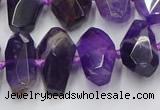 CNG7855 15.5 inches 8*12mm - 15*25mm faceted nuggets amethyst beads