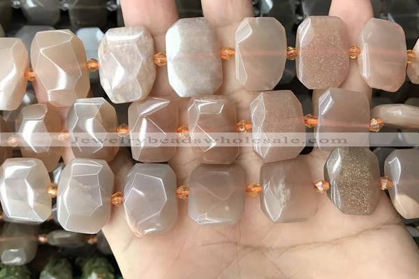 CNG7884 13*18mm - 15*25mm faceted freeform moonstone beads