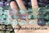 CNG7890 13*18mm - 18*25mm faceted freeform fluorite beads