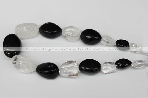 CNG79 15.5 inches 10*20mm - 20*30mm nuggets crystal & agate beads