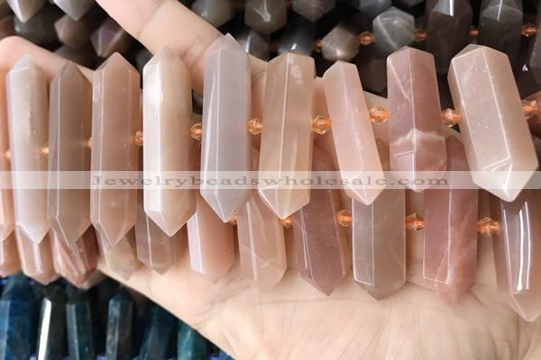 CNG7936 15.5 inches 10*22mm - 12*45mm faceted nuggets moonstone beads