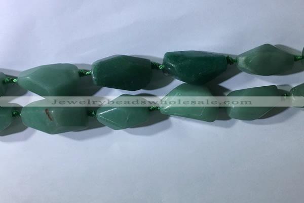 CNG7961 15.5 inches 15*25mm - 20*40mm nuggets green aventurine beads