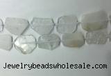 CNG7970 25*30mm - 35*45mm freeform white crystal slab beads