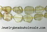 CNG7973 25*30mm - 35*45mm freeform lemon quartz slab beads