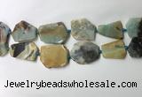 CNG7980 25*30mm - 35*45mm freeform amazonite slab beads