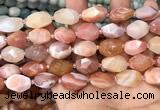 CNG7994 12*16mm - 13*18mm faceted nuggets pink Botswana agate beads