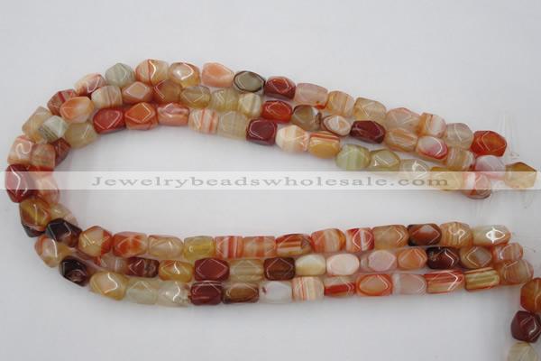 CNG800 15.5 inches 8*12mm faceted nuggets agate gemstone beads