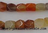 CNG803 15.5 inches 9*12mm faceted nuggets agate gemstone beads