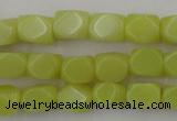 CNG805 15.5 inches 8*12mm faceted nuggets lemon jade beads