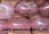 CNG8062 15.5 inches 8*10mm - 10*14mmm nuggets strawberry quartz beads