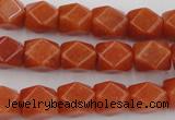 CNG811 15.5 inches 9*12mm faceted nuggets red aventurine beads