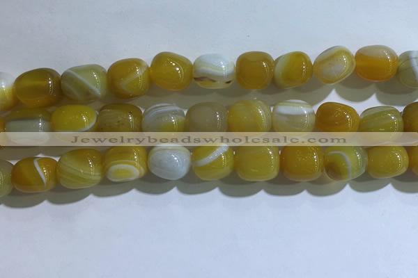 CNG8131 15.5 inches 8*12mm nuggets striped agate beads wholesale