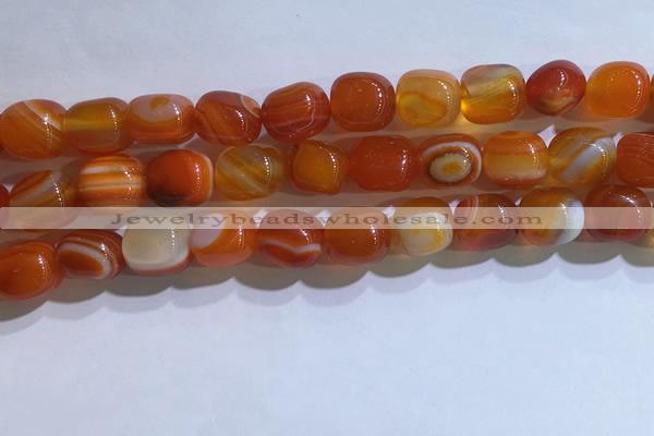 CNG8134 15.5 inches 8*12mm nuggets striped agate beads wholesale