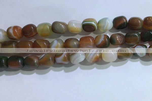 CNG8141 15.5 inches 8*12mm nuggets striped agate beads wholesale