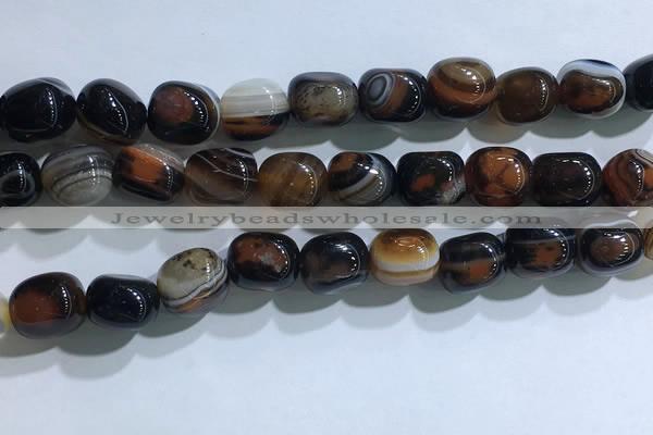 CNG8143 15.5 inches 8*12mm nuggets striped agate beads wholesale