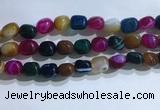 CNG8145 15.5 inches 8*12mm nuggets striped agate beads wholesale