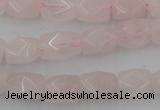 CNG815 15.5 inches 8*12mm faceted nuggets rose quartz beads