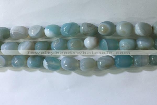 CNG8190 15.5 inches 10*14mm nuggets striped agate beads wholesale