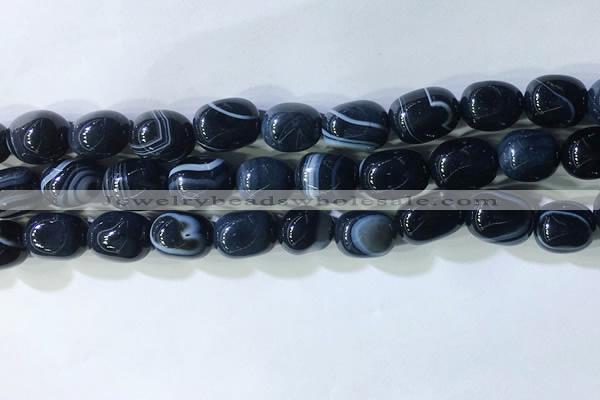 CNG8198 15.5 inches 10*14mm nuggets striped agate beads wholesale