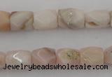 CNG824 15.5 inches 9*12mm faceted nuggets pink opal gemstone beads