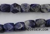 CNG825 15.5 inches 9*12mm faceted nuggets sodalite gemstone beads